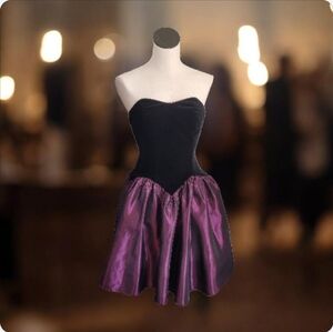 Laura Ashley Black and Purple Tafita Dresset